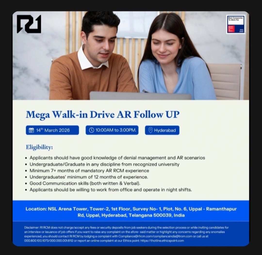 📢 Mega Walk-in Drive – AR Follow Up | Hyderabad