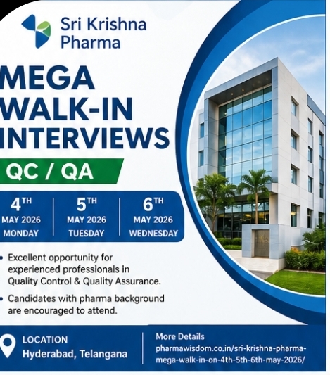 📢 Mega Walk-In Drive – Sri Krishna Pharma