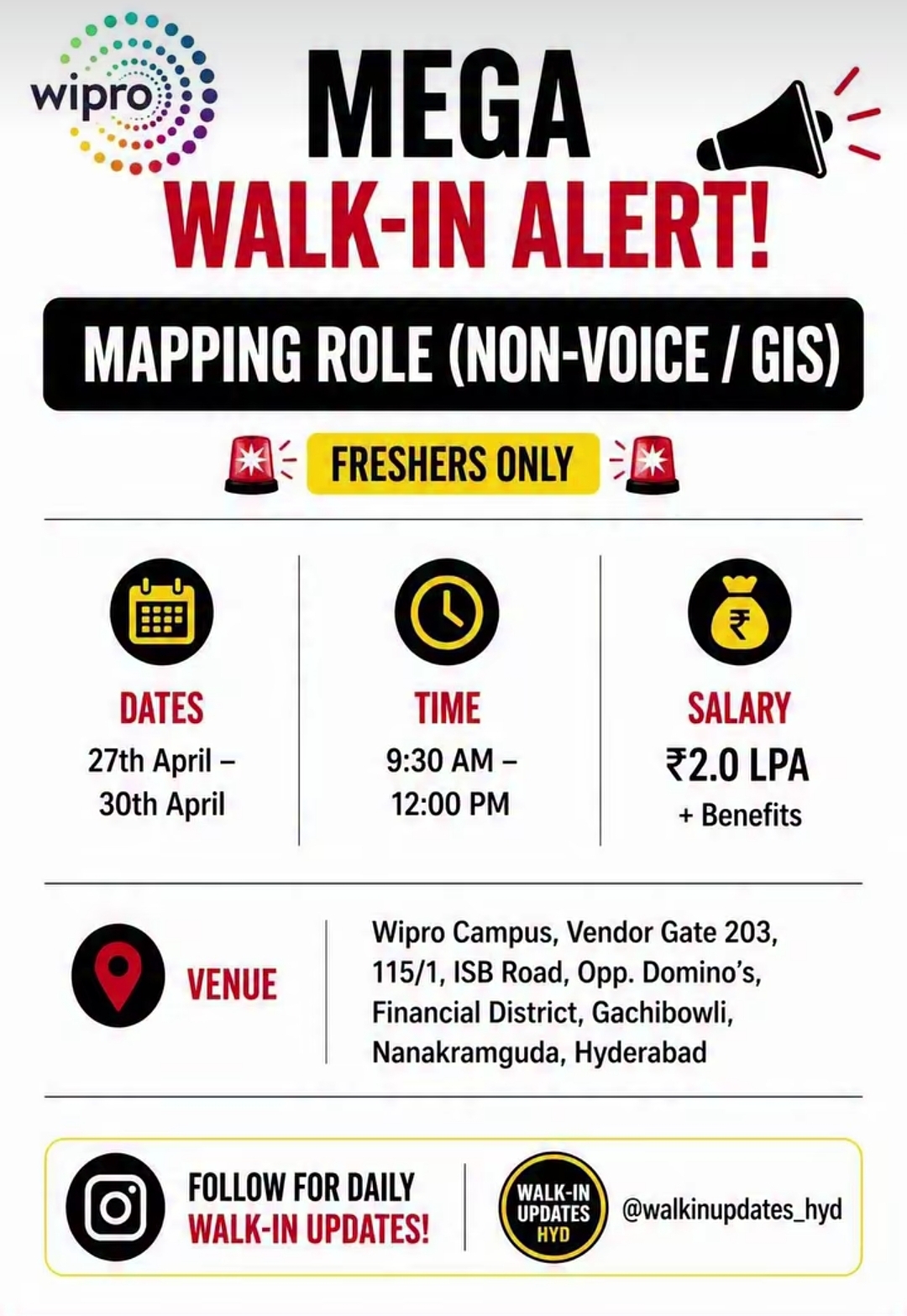 🚨 MEGA WALK-IN DRIVE – Wipro