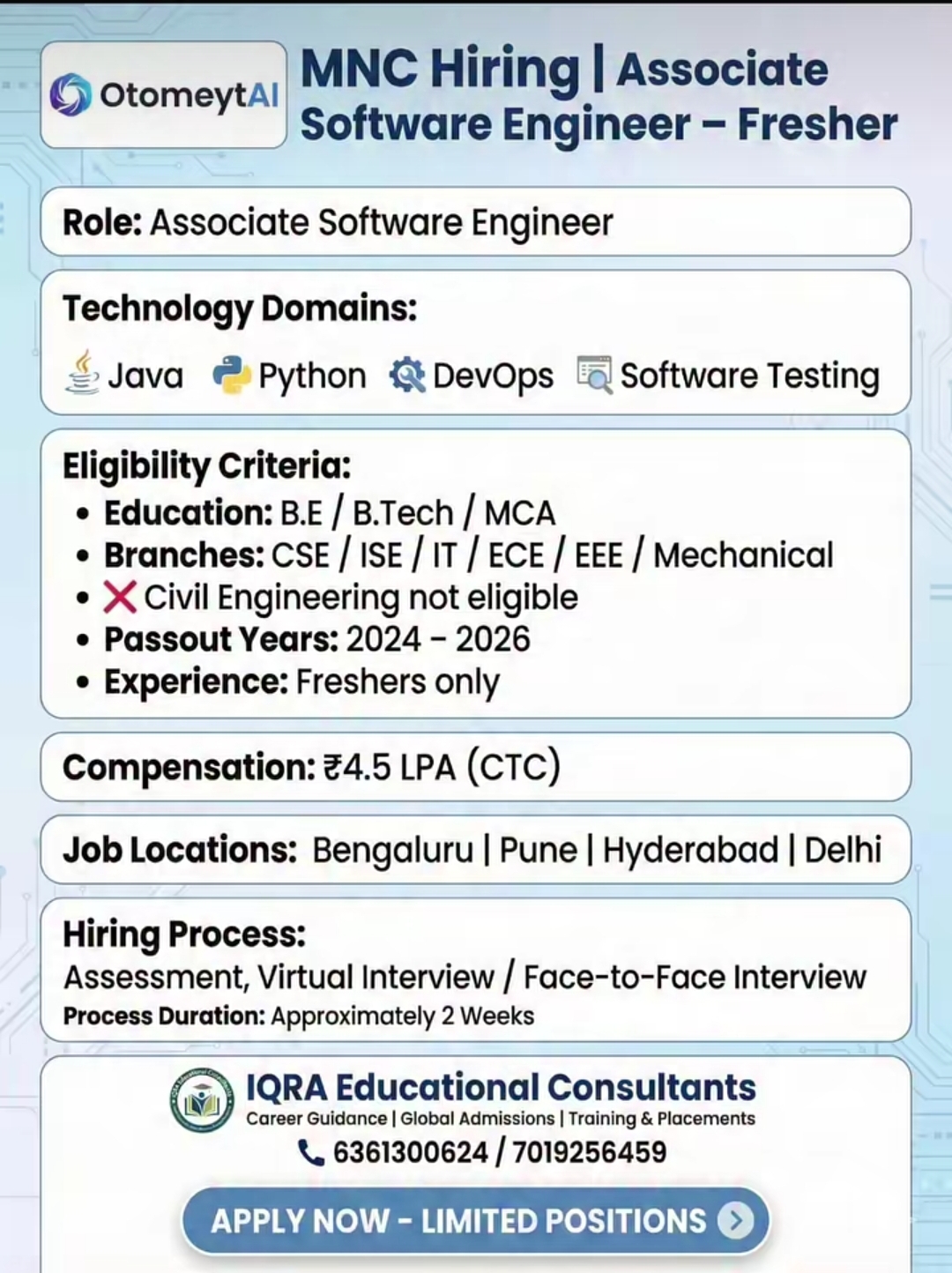 MNC Hiring | Associate Software Engineer Fresher