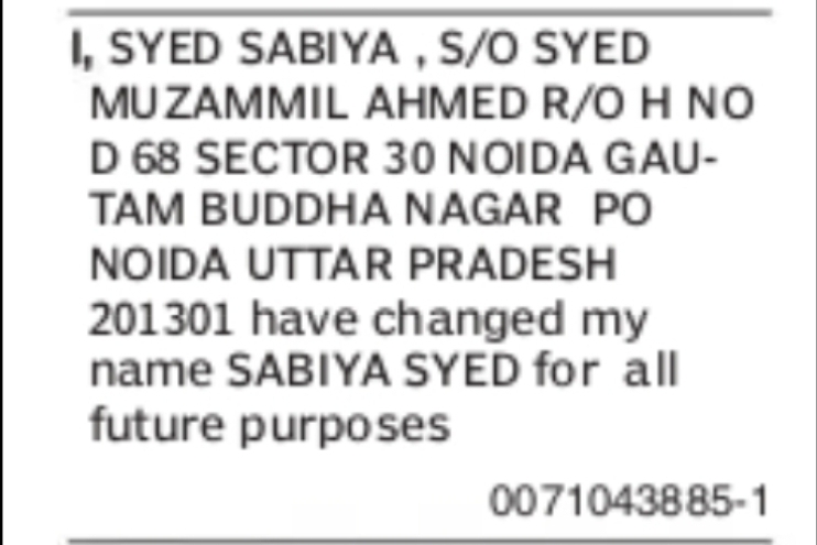NAME CHANGE NOTICE