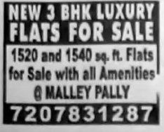 🏡 New 3 BHK Luxury Flats for Sale – Malley Pally