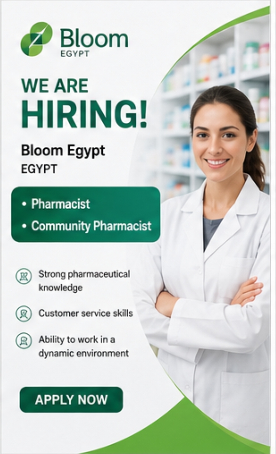Pharmacist & Community Pharmacist – Egypt | Bloom Egypt