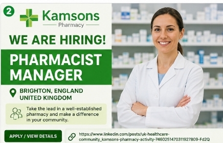 Pharmacist Manager – Brighton, UK