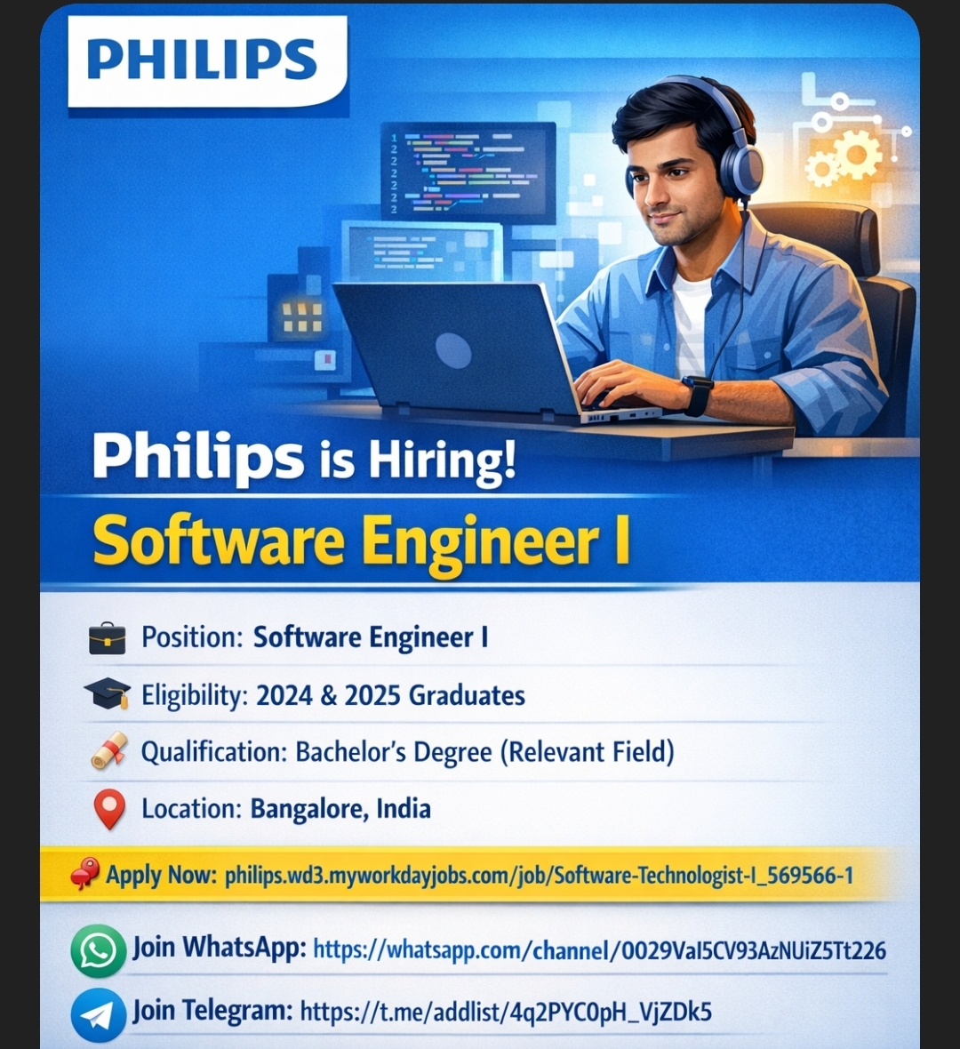 💻 Philips Hiring – Software Engineer I