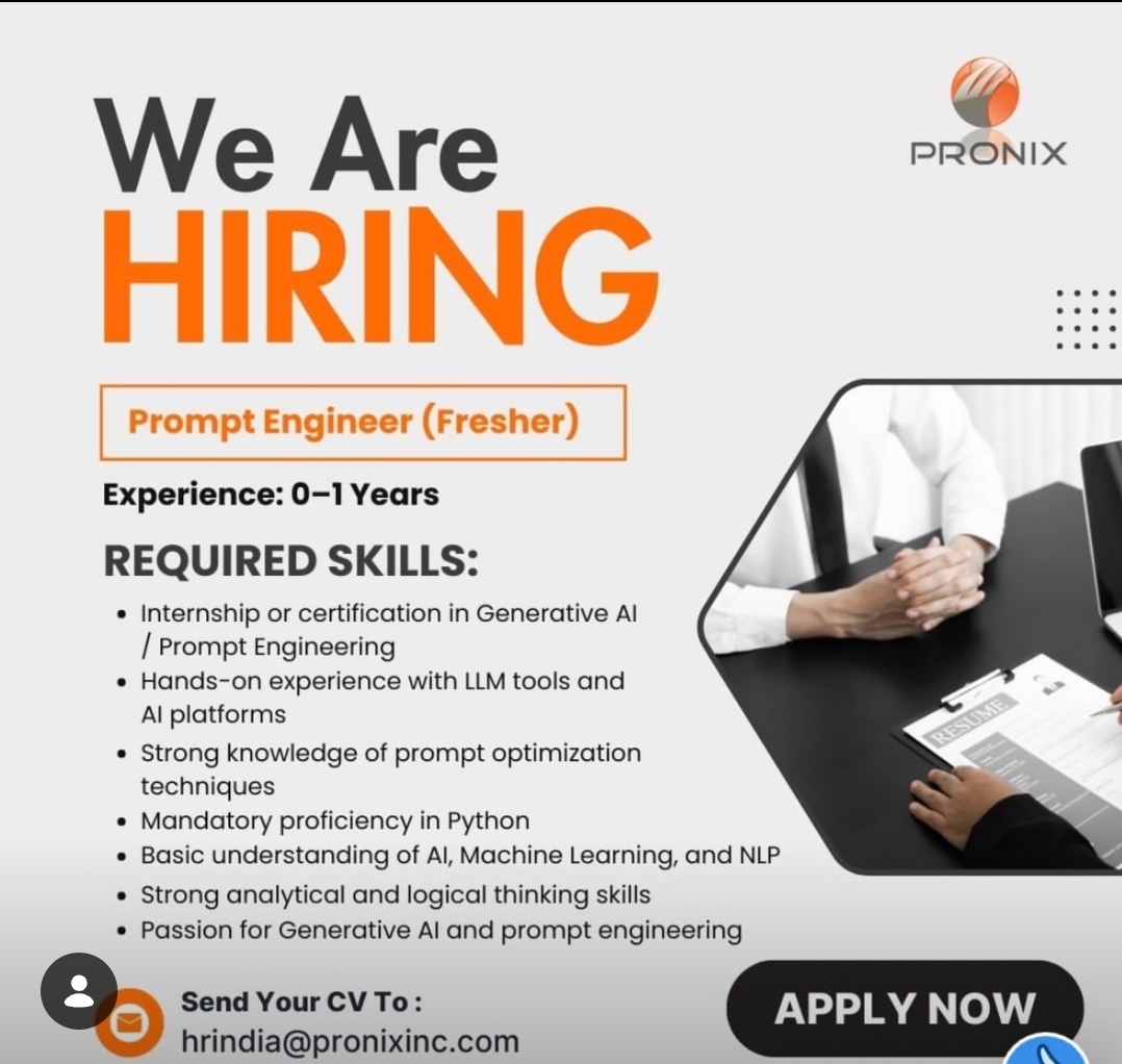 PRONIX – Prompt Engineer (Fresher)