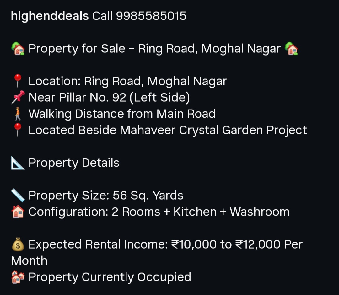 Property for Sale at Ring Road, Moghal Nagar