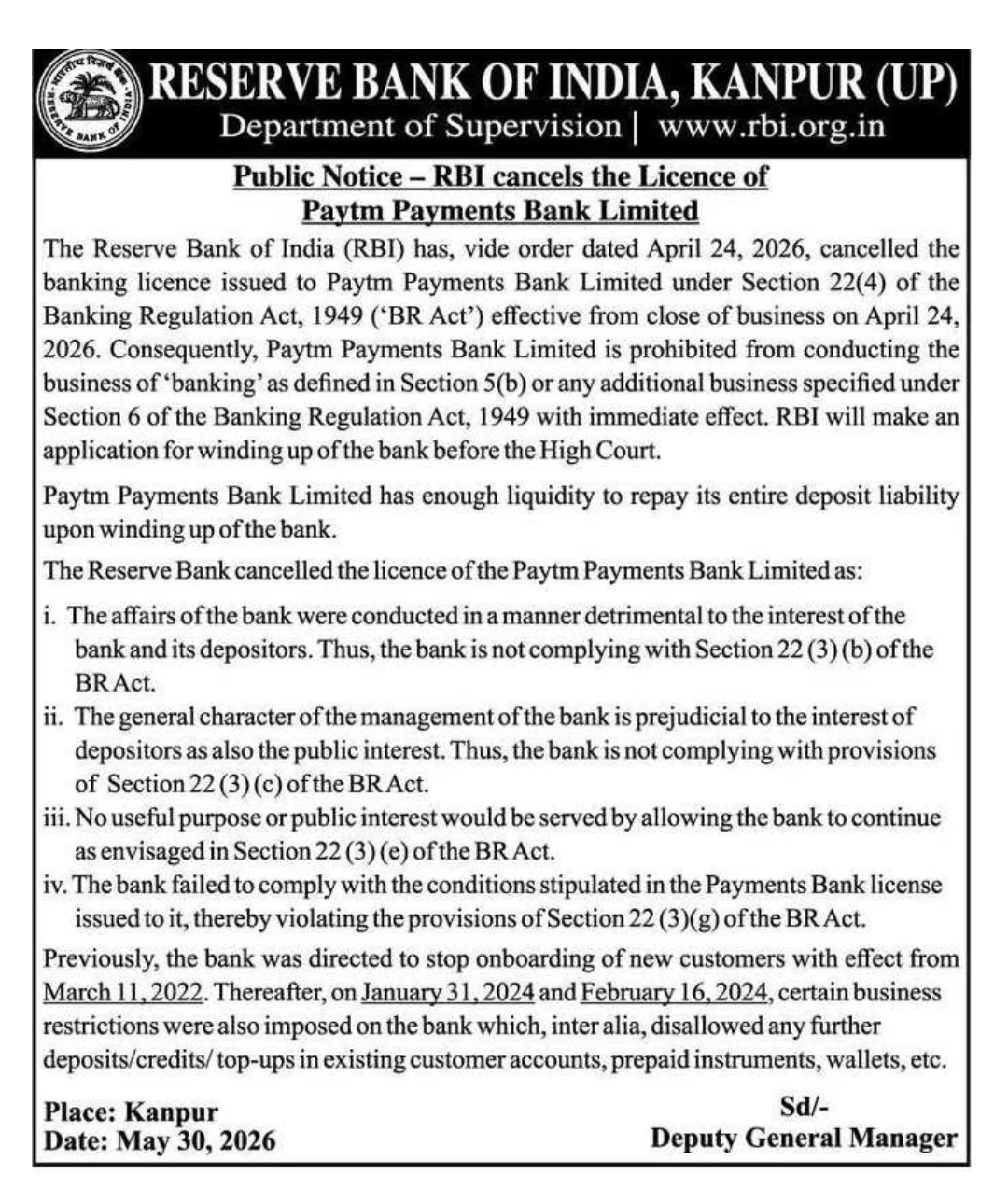 PUBLIC NOTICE