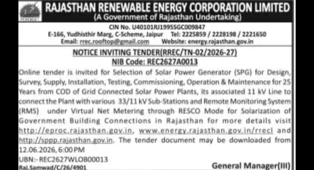 RAJASTHAN RENEWABLE ENERGY CORPORATION LIMITED (RREC)
