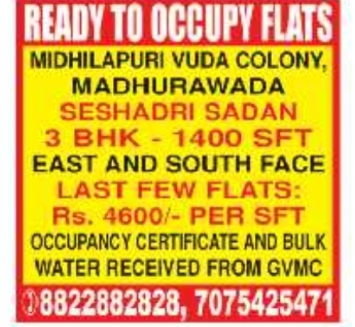 READY TO OCCUPY FLATS