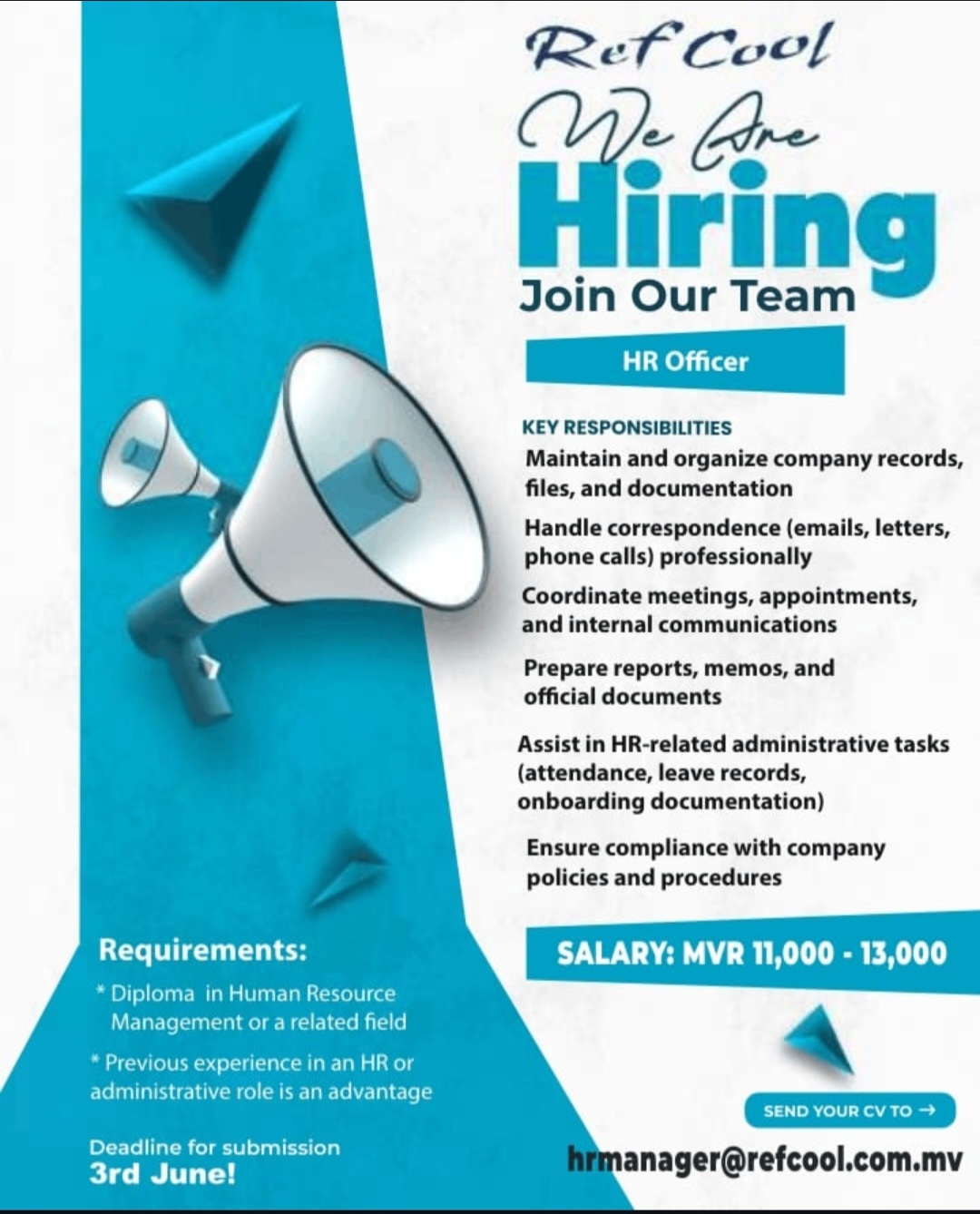 REF COOL WE ARE HIRING
