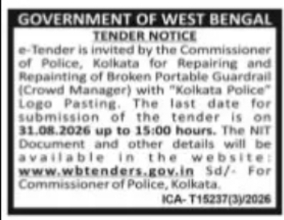 Repairing and Repainting of Portable Guardrails – Kolkata Police