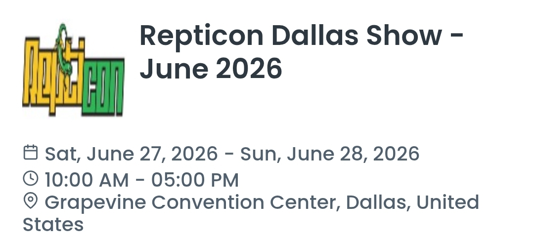 Repticon Dallas Show - June 2026