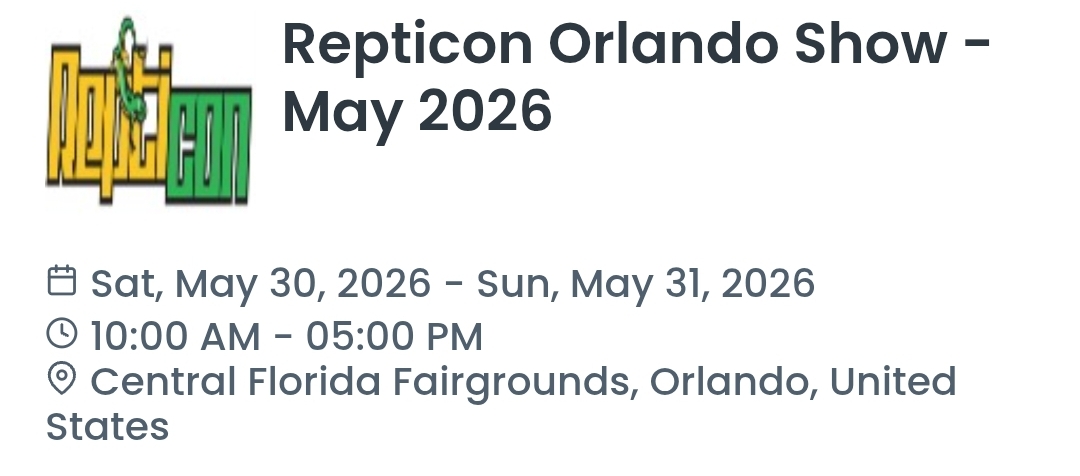 Repticon Orlando Show - May 2026