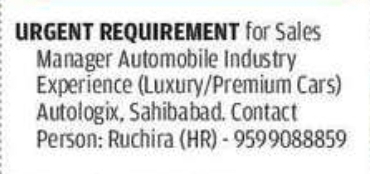 🚗 Sales Manager – Automobile Industry