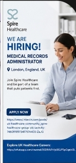 Spire Healthcare Hiring Medical Records Administrator – London, England
