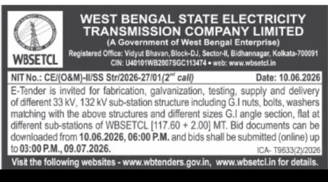 Supply of 33 kV and 132 kV Sub-Station Structures