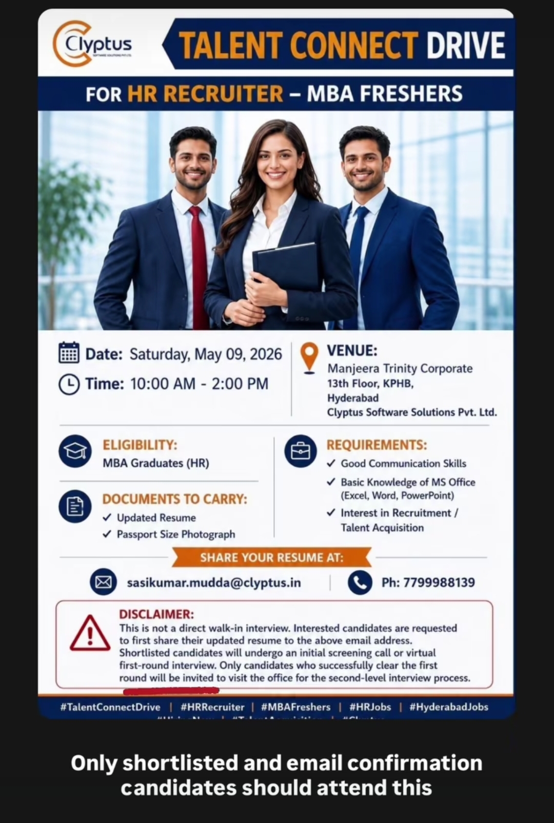 🚨 *Talent Connect Drive for MBA HR Freshers!* 🚨