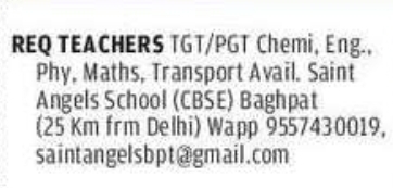 📚 Teaching Jobs – Multiple Schools (Delhi NCR)