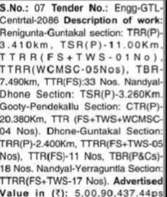 🔹 Tender 07 – Engg-GTL-Central-2086