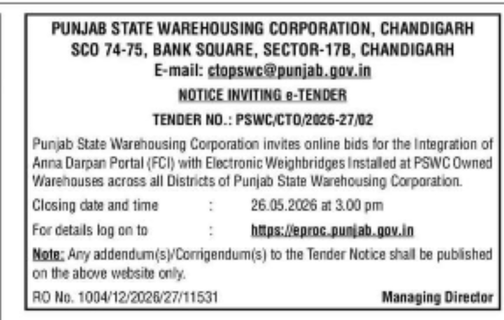 Tender Notice