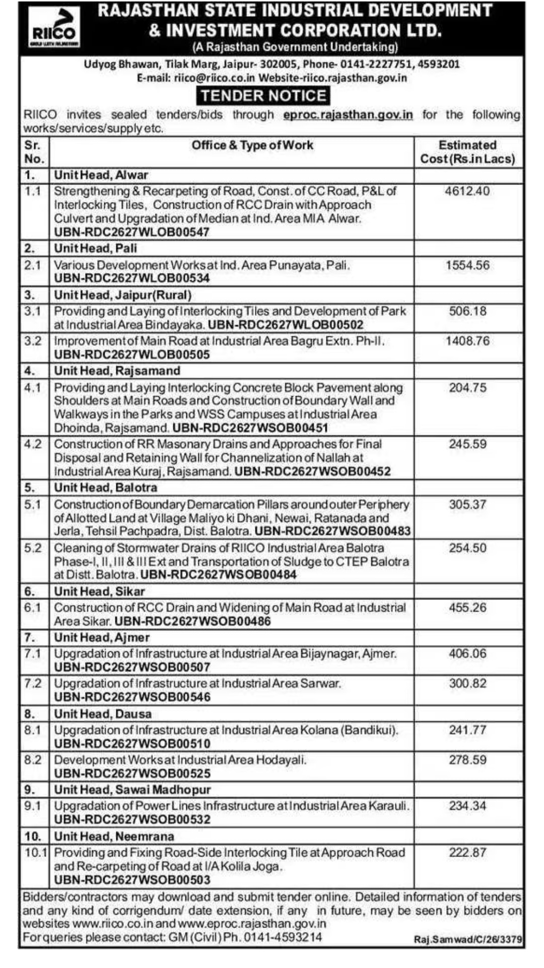 TENDER NOTICE
