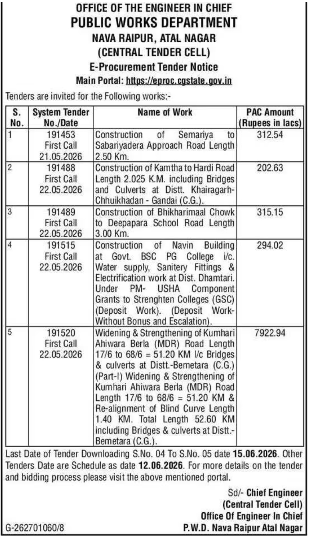 Tender Notice