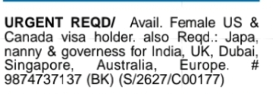Urgent Hiring – Female Visa Holders & Governess Roles