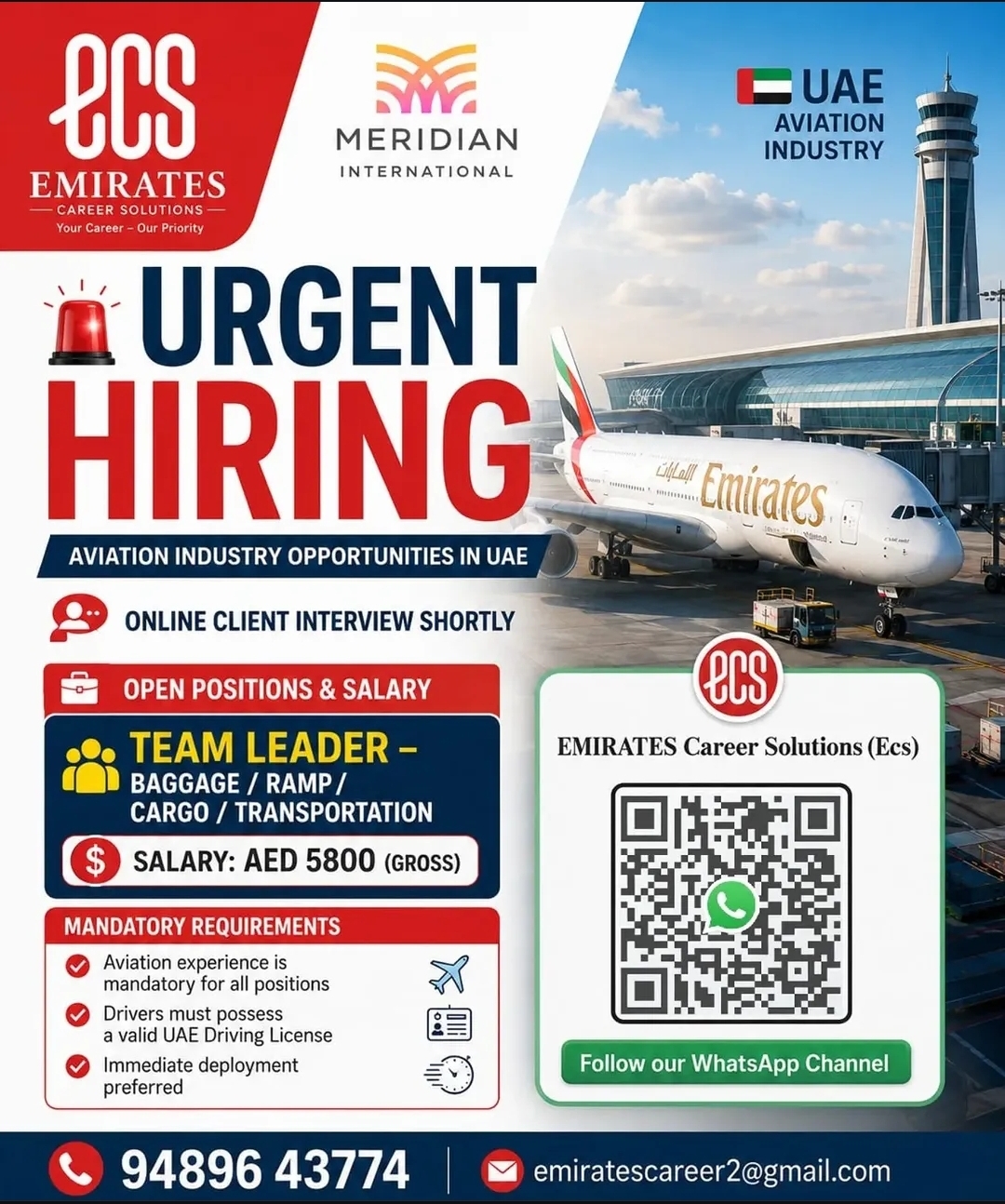 Urgent Hiring for UAE Aviation Industry