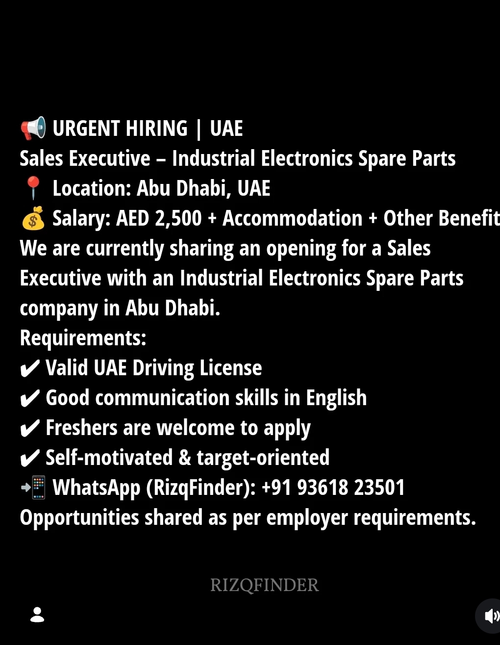 URGENT HIRING | UAE