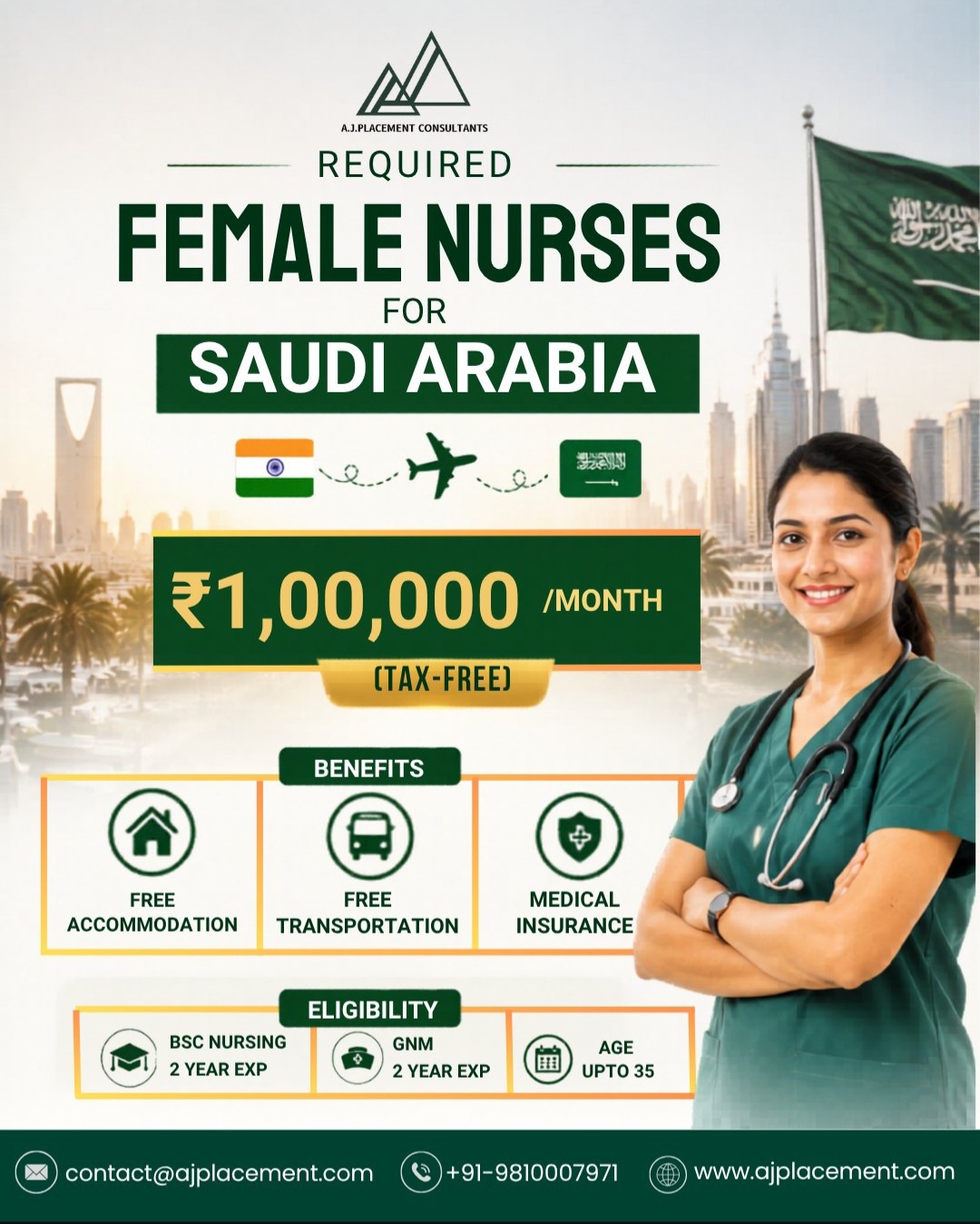 Urgent Requirement for Female Nurses in Saudi Arabia