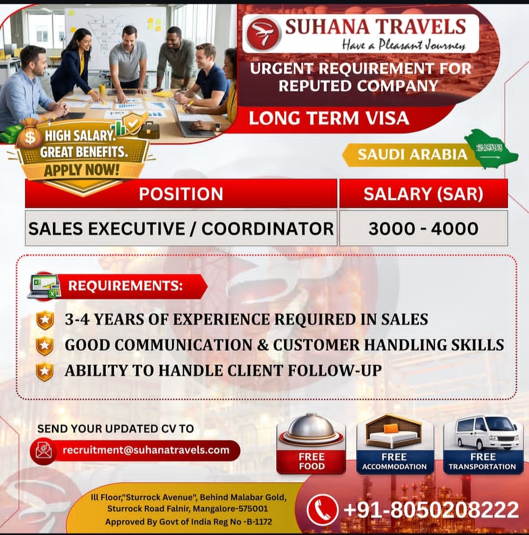 URGENT REQUIREMENT FOR SAUDI ARABIA – LONG TERM VISA