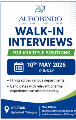 📢 Walk-In Drive – Aurobindo Pharma