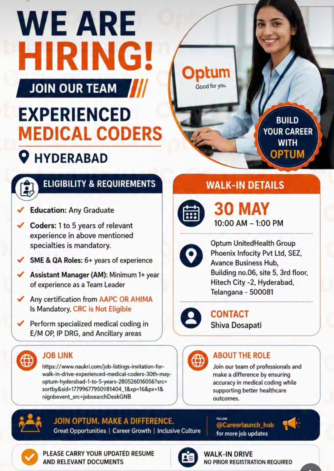 Walk-in Drive – Experienced Medical Coders Hiring (Optum)