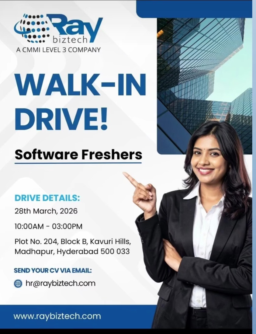 🚀 Walk-In Drive for Software Freshers!
