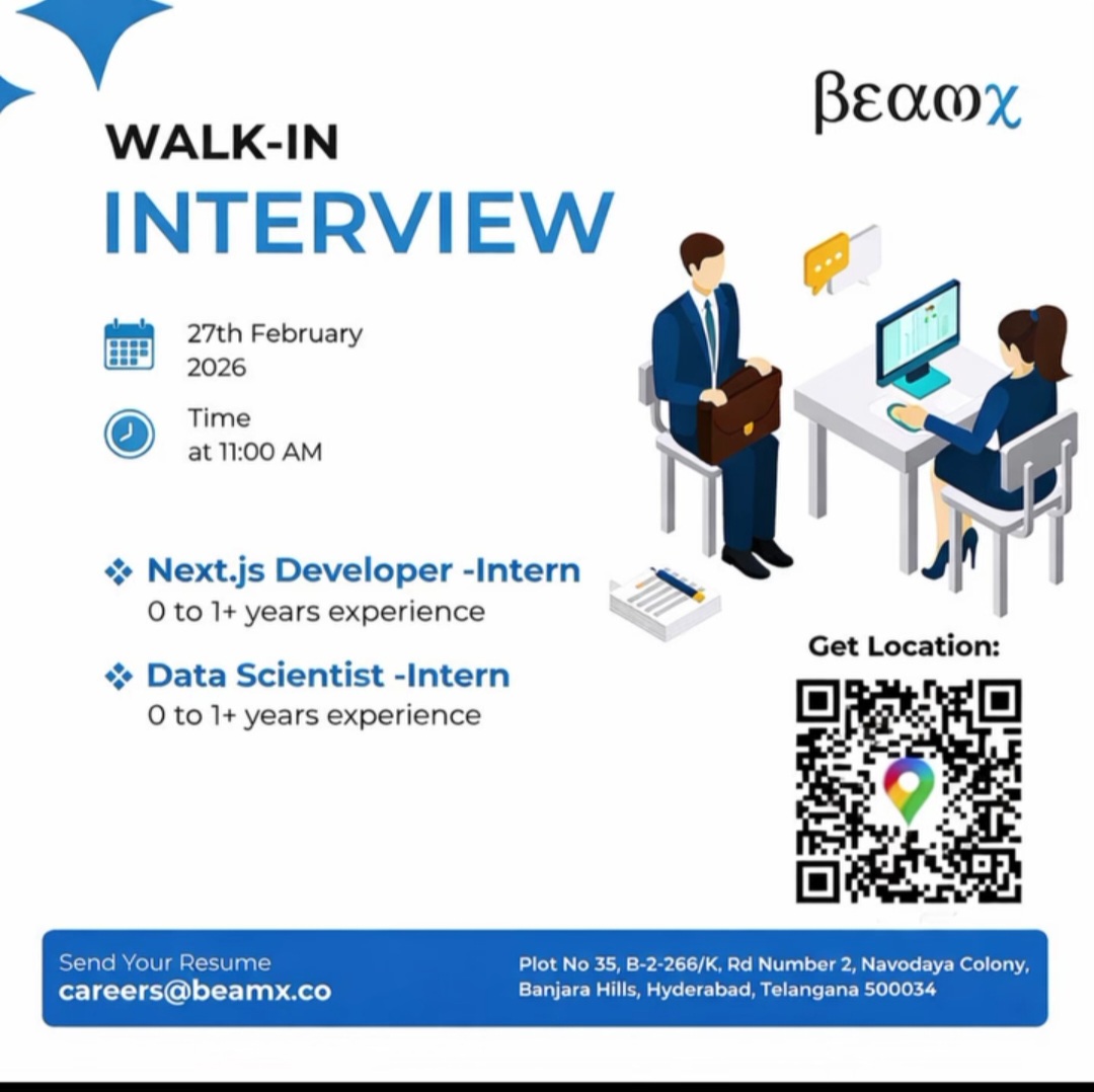 📢 WALK-IN INTERVIEW – BEMX