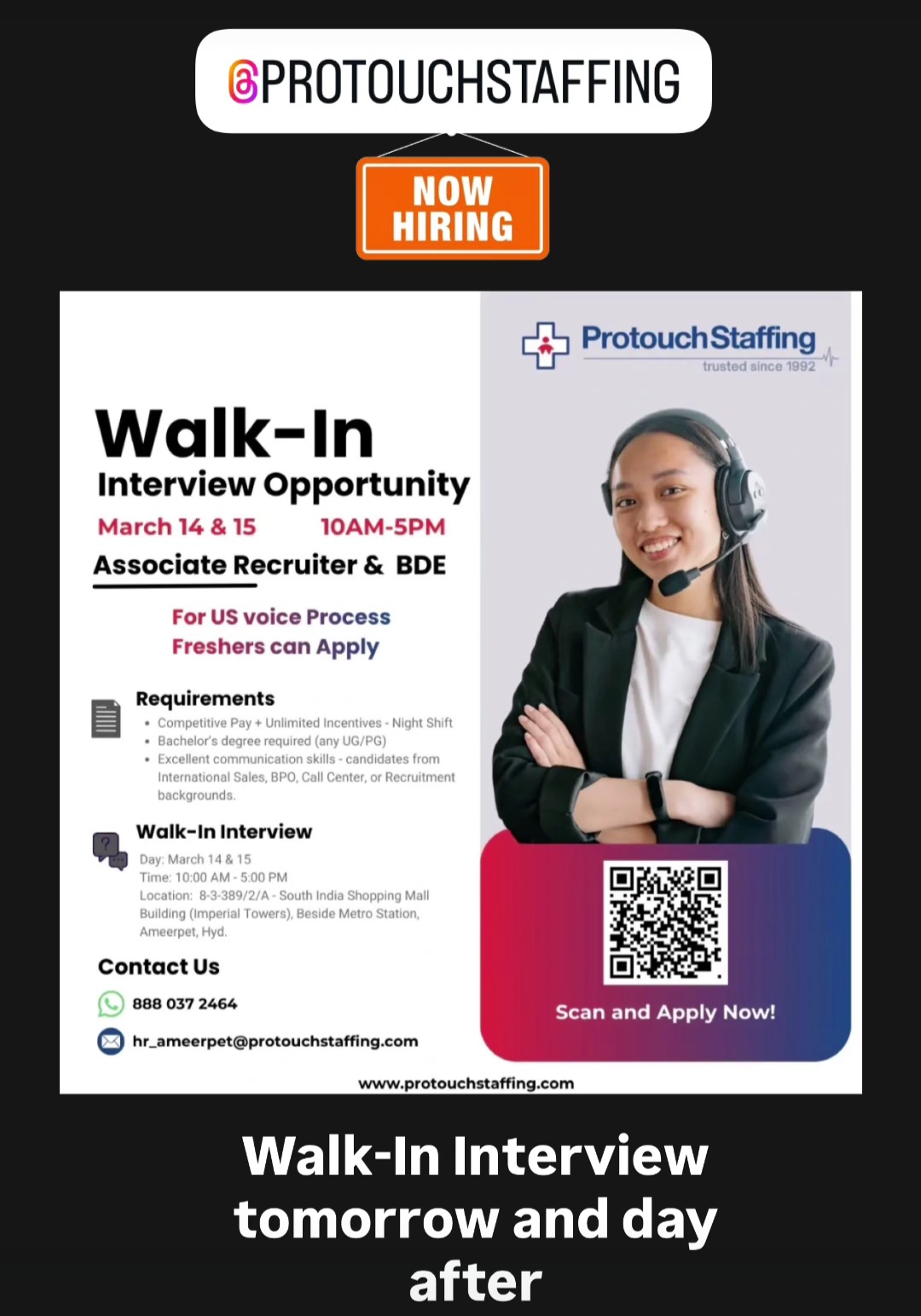 🚶 Walk-In Interview – Protouch Staffing