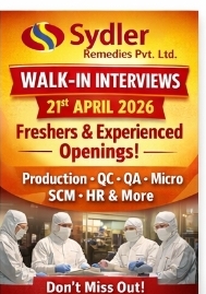 📌 Walk-In on 21st April 2026 for multiple departments: