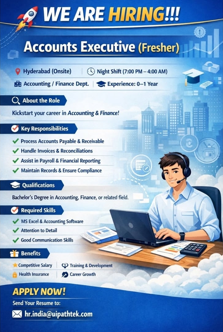 WE ARE HIRING - ACCOUNTS EXECUTIVE (FRESHER)