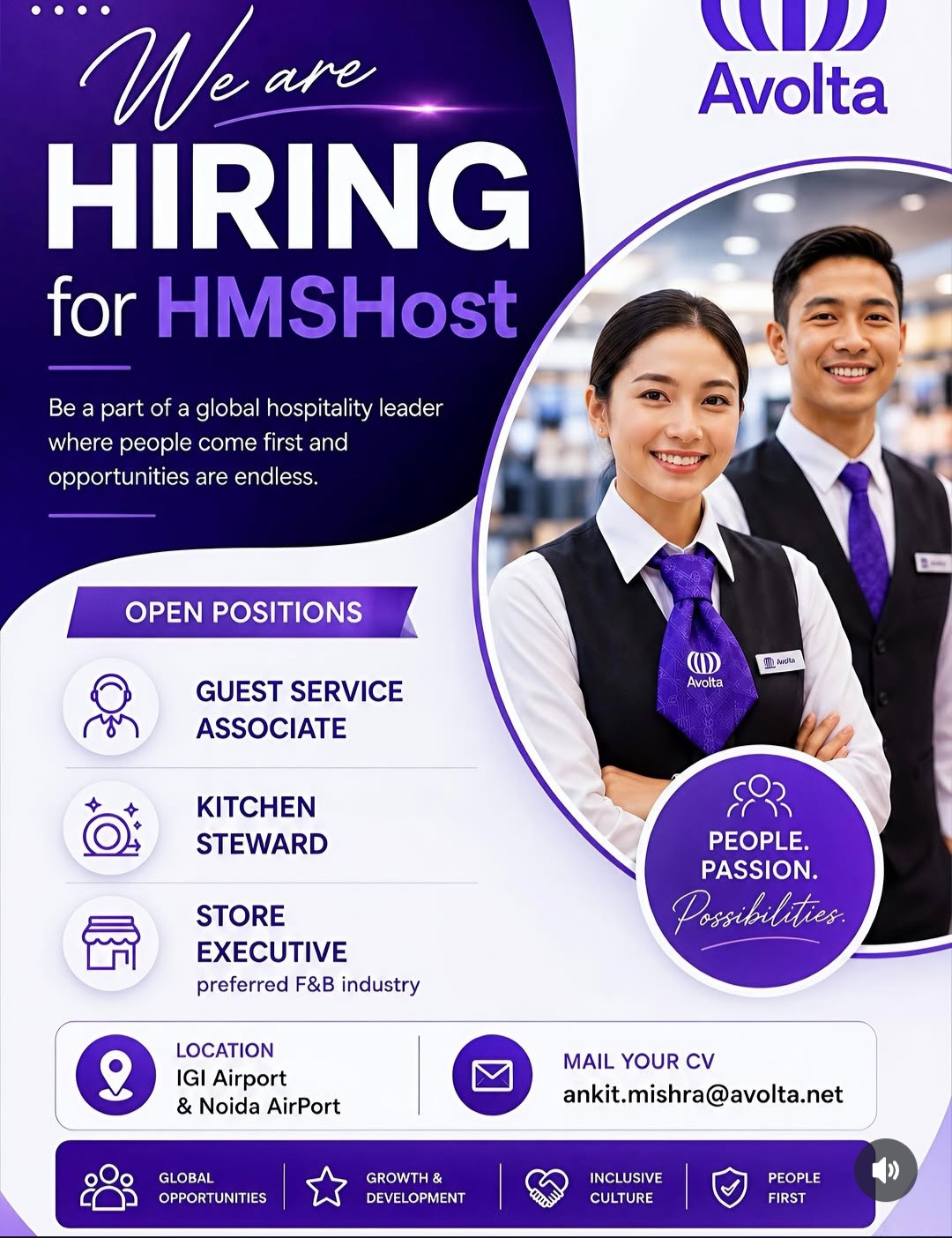 We Are Hiring for HMSHost – Avolta