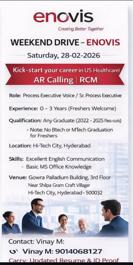 WEEKEND WALK-IN DRIVE – ENOVIS | Creating Better Together