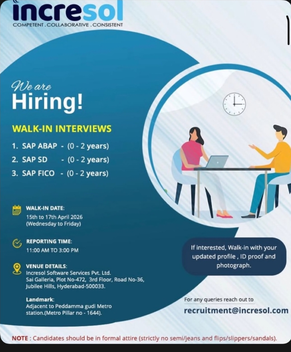 🚨 We’re Hiring at Incresol!