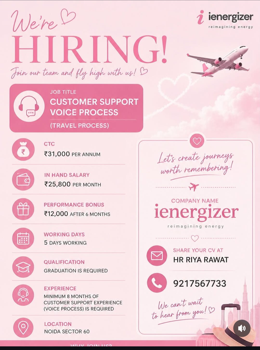 We’re hiring Customer Support Executives for Voice Process at iEnergizer.