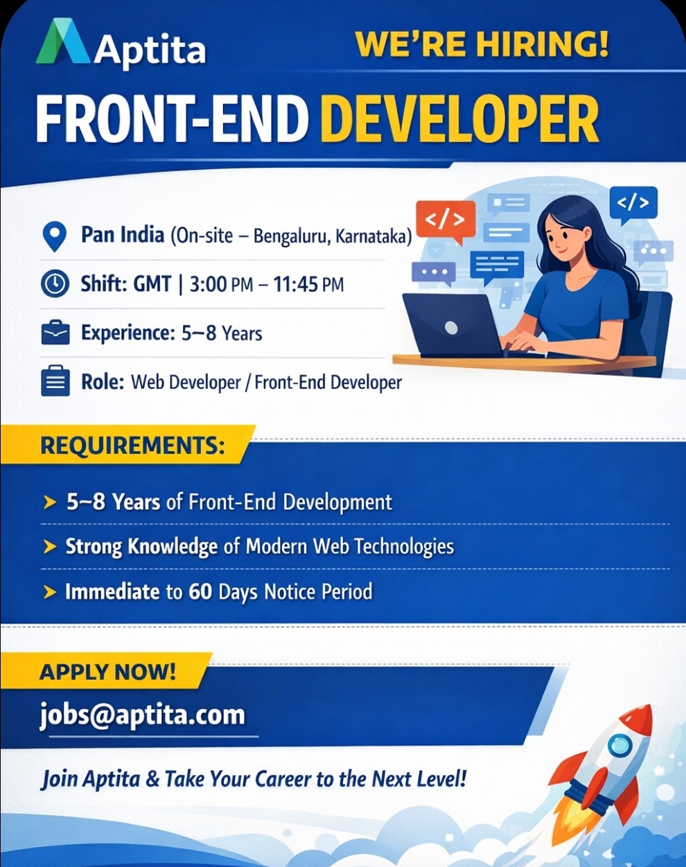 📢 We’re Hiring: Front-End Developer