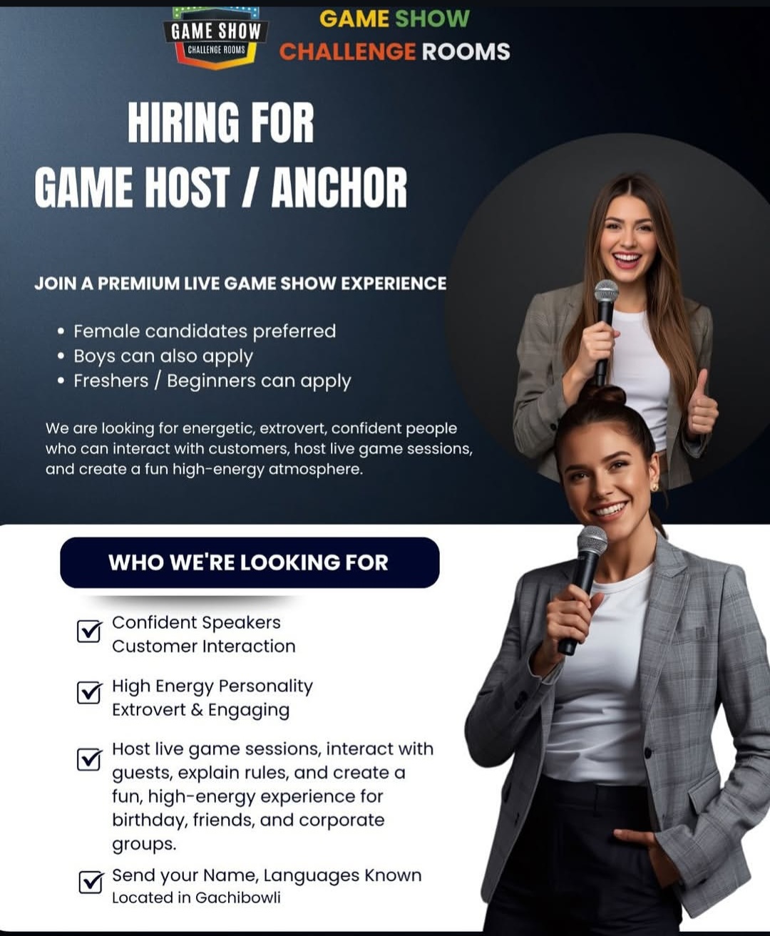 🎤 We’re Hiring: Game Host / Anchor