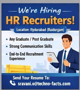 🚀 We’re Hiring: HR Recruiters (Immediate Joiners Preferred!)