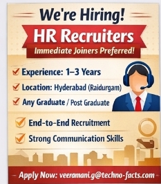 🚀 We’re Hiring: HR Recruiters (Immediate Joiners Preferred!)