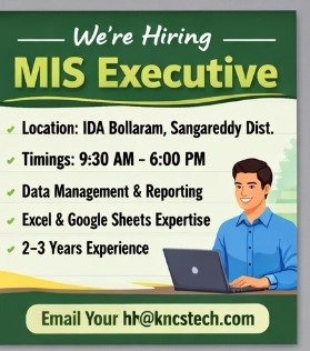 🚀 We’re Hiring: MIS Executive