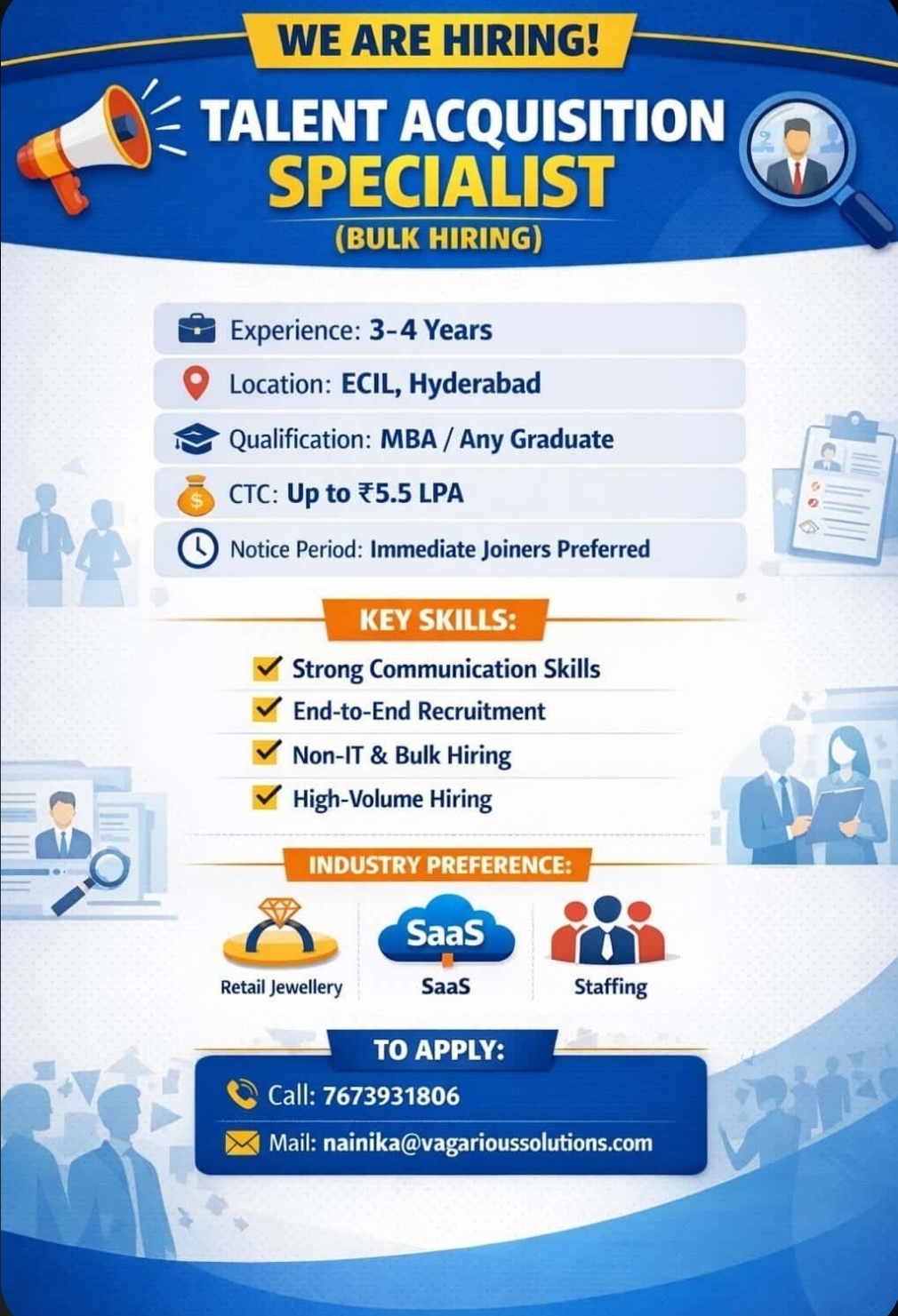 🚨 We’re Hiring: Talent Acquisition Specialist (Bulk Hiring)