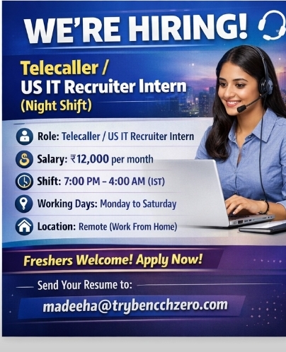 We’re Hiring: Telecaller Recruiter Intern (US IT Recruitment)